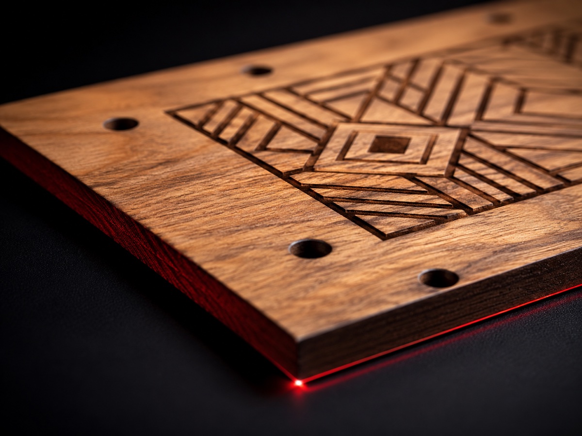 Laserbearbeitete Probe: Holz